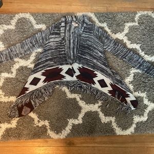 Super Cozy Fall Fringe Sweater. Native American Print.